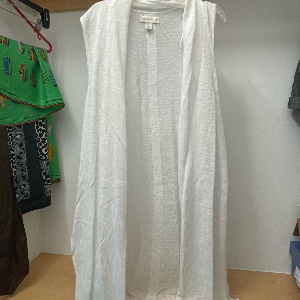 Cynthia Rowley Linen sleeveless cardigan